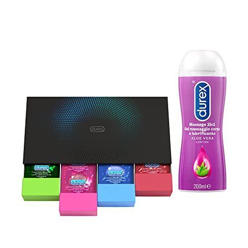 Durex Surprise Me 40 Profilattici + Massage Aloe Vera 2in1, 200ml