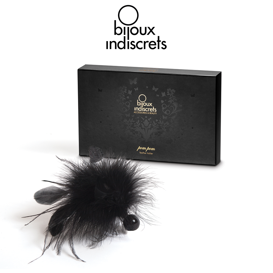 Mini Solleticatore Morbide Piume Bijoux Indiscrets Pom Pom Feather Tickler Black