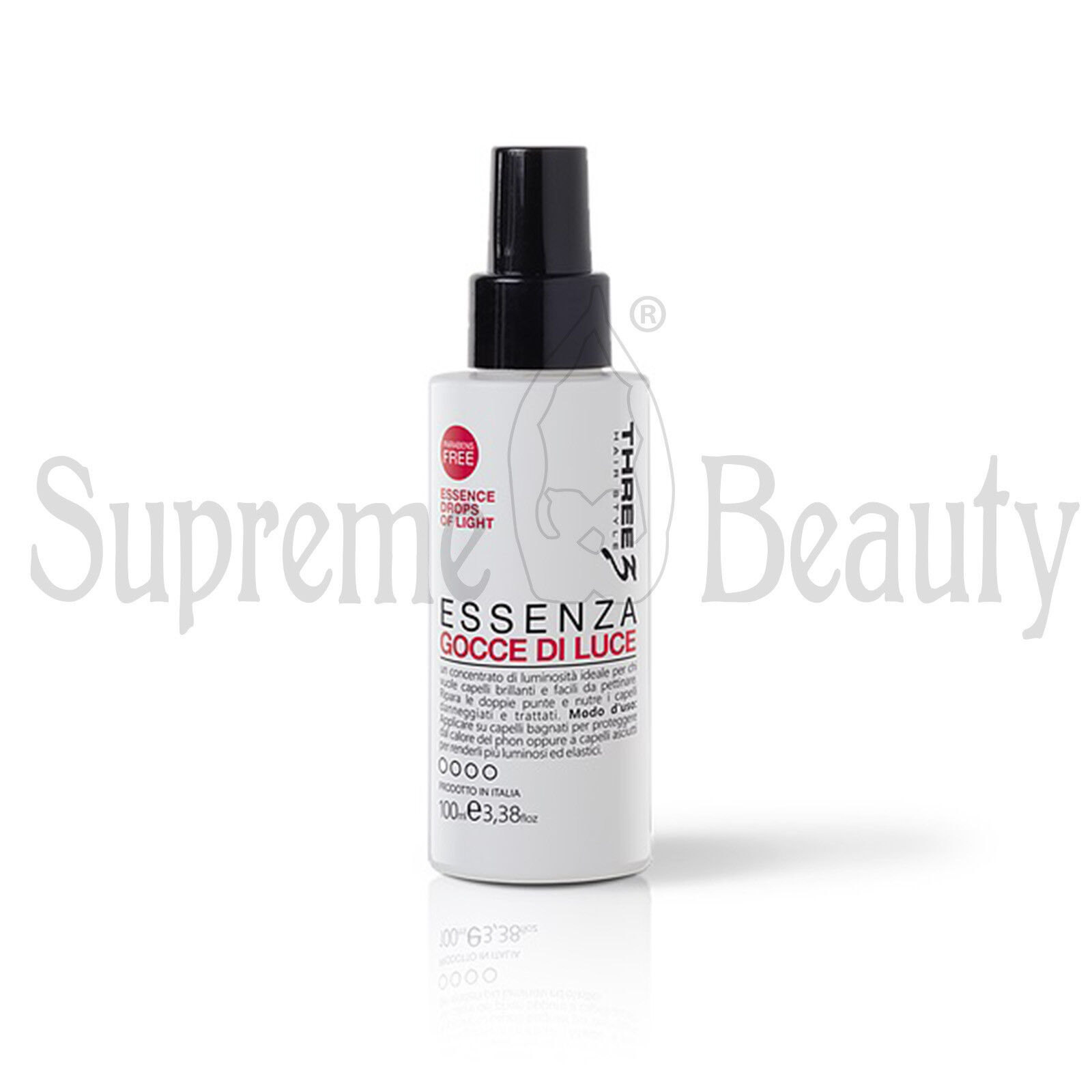 THREE ESSENZA GOCCE DI LUCE CRISTALLI CAPELLI LUCIDANTI RISTRUTTURANTI 100 ML
