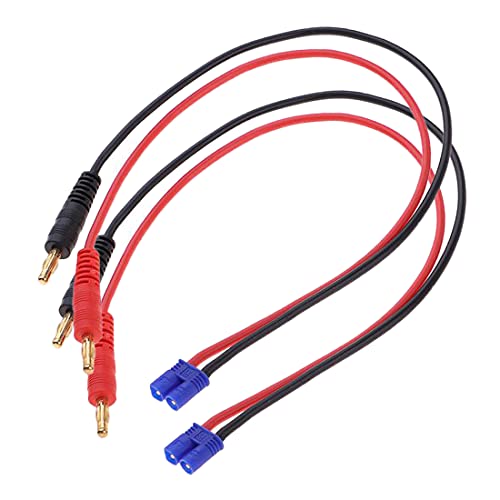 Fly Rc 2Pcs Ec2 Connettore Carica Batteria Adattatore Cavo 4Mm Spine A Banana Cavo Di Ricarica Per Rc Helicopter Quadcopter Ec2 Lipo Carica Spina Dell