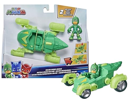 Pj Masks F2134 Deluxe Vehicle Preschool Toy, Mobile Car With Gekko Action Figure For Kids Ages 3 And Up, Black
