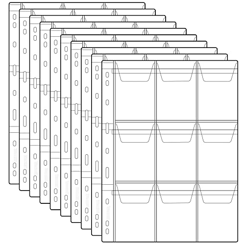 Stamp Pocket Pages Plastic Coin Holders Stamp Currency Protector Coin Collecting Supplies 10 Sheets (Adatto A Raccoglitore Di Monete Di 4 Fori/9 Fori,