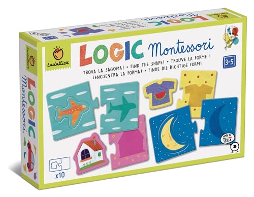Ludattica - Giochi Montessori - Logic Montessori - Trova La Sagoma Corretta! Gioco Educativo 3-5 Anni - Made In Italy