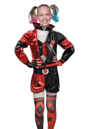 Ciao- Harley Quinn Costume Travestimento Ragazza Donna Originale Dc Comics (Taglia Adulti, Colore Rosso, Nero, (38-40), 11750.S