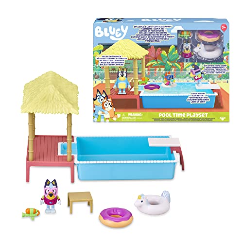 Bluey Playset Piscina, Multicolore, Taglia Única, Bly22000