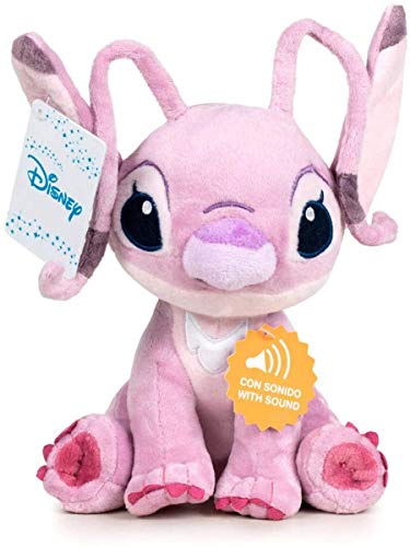 Peluche Stitch Angel 30Cm - 51Cm Parlante Lingua Inglese Frasi Del Film Originale Disney Lilo E Stitch Ufficiale (Angel 51Cm)