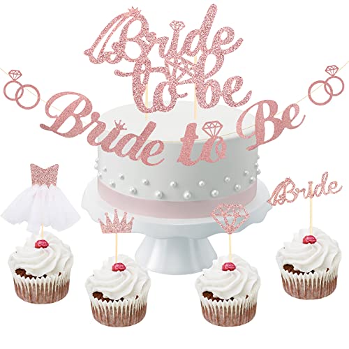 Airsmall Bride To Be Cake Topper For - Cake Topper For - Addio Al Nubilato Brilliant Bridal Shower Con Design A Cuore (Giallo)