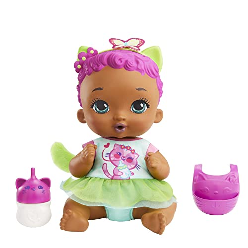 My Garden Baby - Bambola Junior Gattina, Alta Più Di 30 Cm Con Accessori, Tra Cui Pannolino Riutilizzabile, Bavaglino E Biberon, Giocattolo Per Bambin