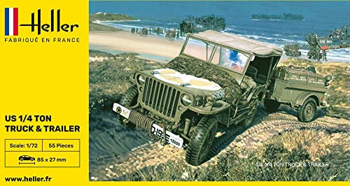 Heller 79997 - Modellino Da Costruire, Carro Americano 1/4, Scala 1:72 [Importato Da Francia]