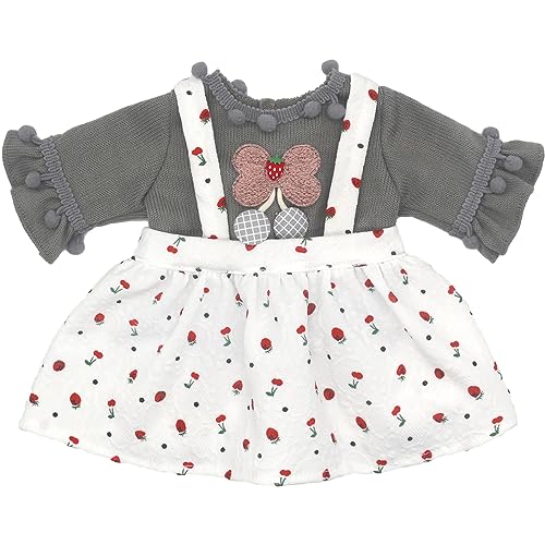 Zwoos Vestiti Per Bambole 35-43 Cm, Vestito Con Stampa Di Fragole Compatibile Con Baby Born, Baby Annabell, Nenuco E Altri, Regali Per Ragazze, Bambin