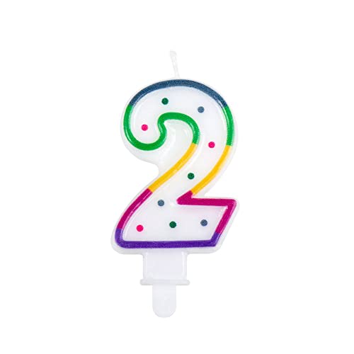 Boland- Candela Numerale (Numero 2), Multicolore