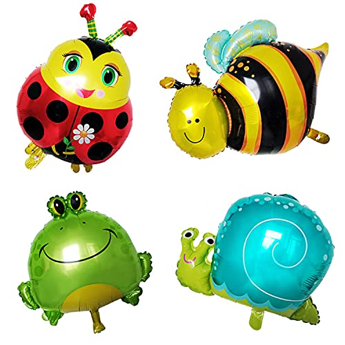 Ed-Lumos 4 Palloncini A Elio A Forma Di Insetti Giganti Per Bambini, Animali, Decorazione Regalo Per Feste Di Compleanno