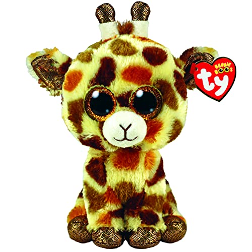 Ty - Peluche - Beanie Boos - Giraffa - Stilts - Giallo E Marrone - Peluche Con Zampe E Occhioni Glitter Dorati - Il Morbido Pupazzo Con Gli Occhi Gran