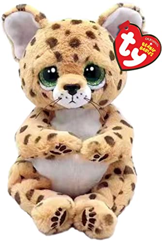 Ty Beanie Bellies Lloyd Il Leopardo Con Gli Occhioni Verdi Glitter, I Coccolosi Animaletti Di Peluche Con Il Pancino Morbido Originali 20 Cm T41282
