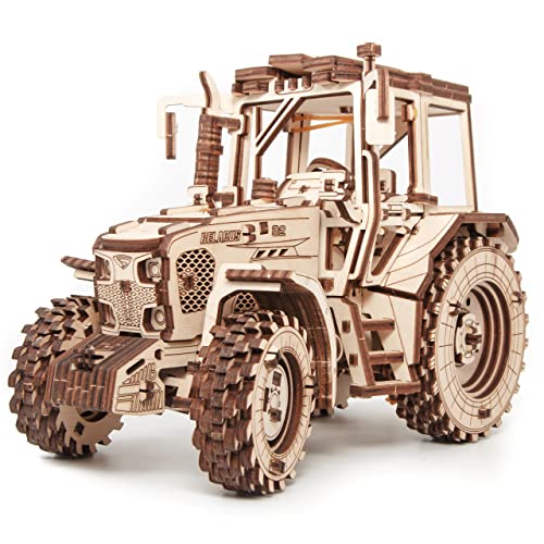 Ewa Eco-Wood-Art - Puzzle In Legno 3D Per Adolescenti E Adulti - Tractor Bielarus-82 - Kit Fai Da Te, Auto-Assemblaggio, Senza Colla Necessaria - 269