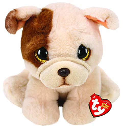 Ty - Peluche - Beanie Babies - Cane Bulldog - Houghie - Marrone - Cucciolo Con Occhi Dorati Glitter - Il Peluche Con Gli Occhi Scintillanti - 28 Cm -