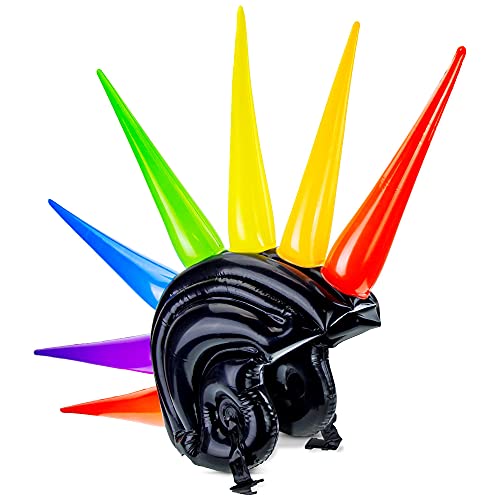 "Inflatable Multicolor Spikes Helmet" 90 Cm -