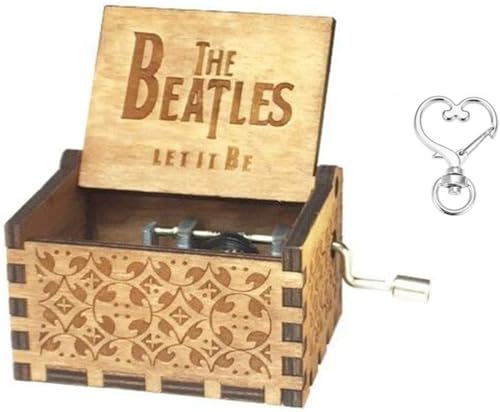 Cuzit Carillon A Manovella In Legno, Motivo: The Beatles Antico Intagliato, Regalo Di Compleanno, Regalo Di Natale, Articolo Per Feste, Giocattolo Mus