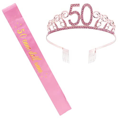 Fascia In Italiano 50 Anni Di Compleanno Donna Tiara Corona Decorazioni Addobbi