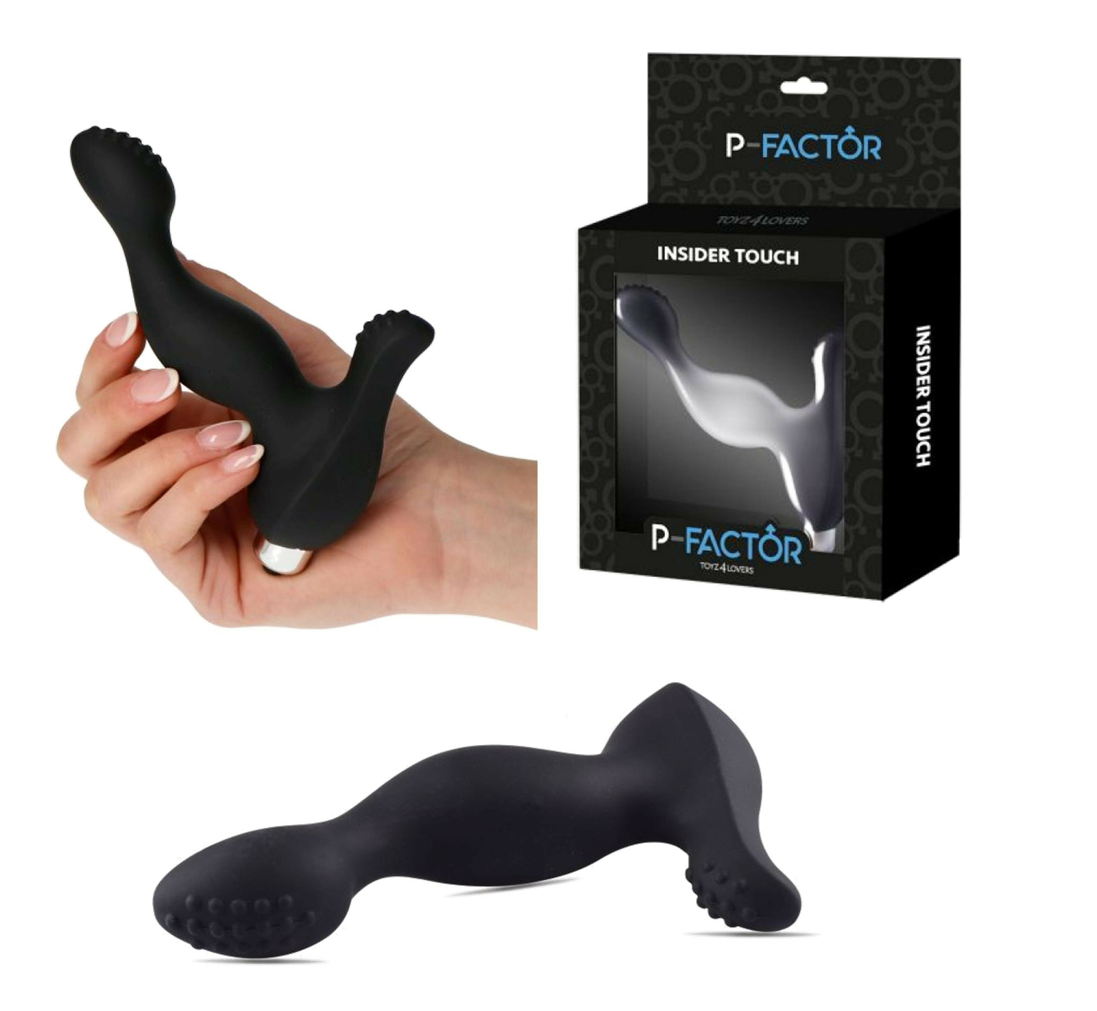plug anale vibrante fallo per la stimolazione della prostata in silicone nero