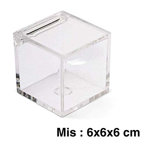 Aurora Store.It 12 Scatoline Portaconfetti 6X6X6Cm Cubo Quadrato Per Matrimonio Comunione Scatole Per Confetti Bomboniere Segnaposto In Plexiglass Tra