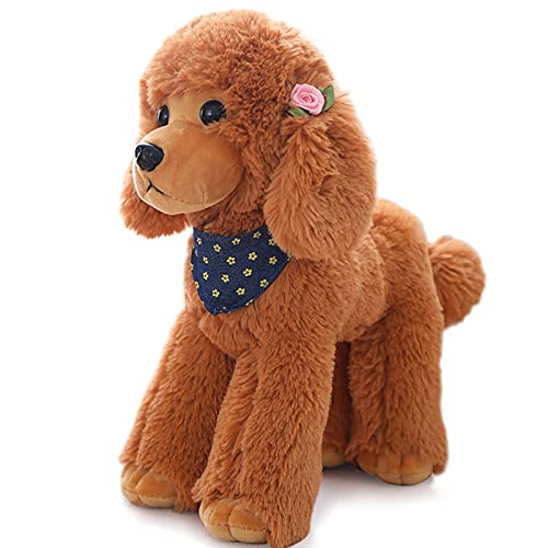 Heionia Puppen Barboncino Peluche Cane Teddy 20Cm Kawaii Cani Barboncino Bambola Compleanno Natale Regalo Per Bambini E Ragazze (Marrone)