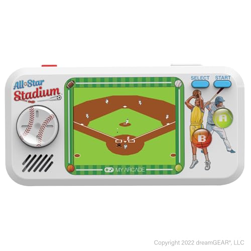 My Arcade All Star Stadium Pocket Player - Sistema Di Gioco Portatile Con 307 Giochi Retrò, Schermo Da 2,7 Pollici, Dgunl-4129, Bianco/Verde