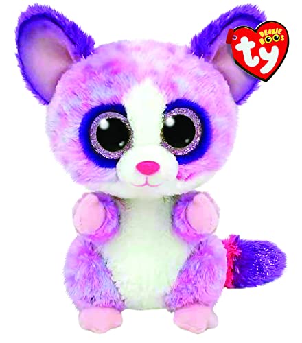 Ty - Peluche - Beanie Boos - Galago Scimmia - Becca - Rosa E Viola - Orsetto Con Occhioni Glitter Rosa - Il Morbido Pupazzo Con Gli Occhi Grandi Scint