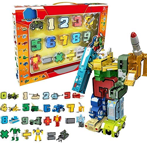 Yangers Alfabeto Numeri Trasformatori Robot Matematica Giocattoli Educativi Costruzione Di Edifici Puzzle Veicolo Modello Militare Carro Armato Missil