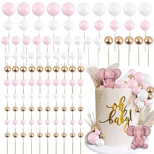 Betessin 105Pz Topper Torta Palline Cake Topper Palline Per Torta Topper Palline Torta Per Decorazione Torta Compleanno Matrimonio Comunione Festa Ros