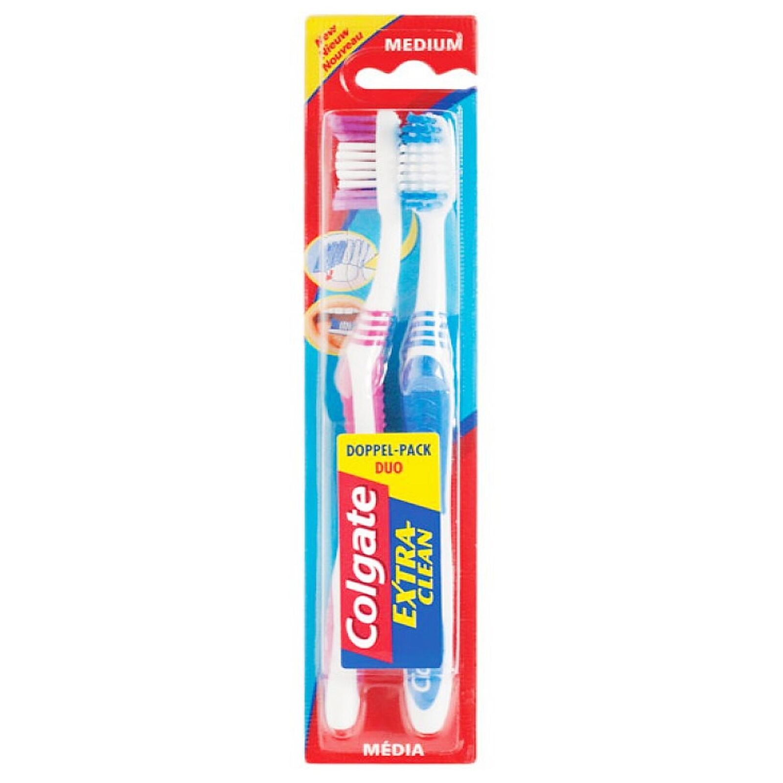 COLGATE SPAZZOLINO EXTRACLEAN CON SETOLE MEDIE COLORI MISTI 2PZ