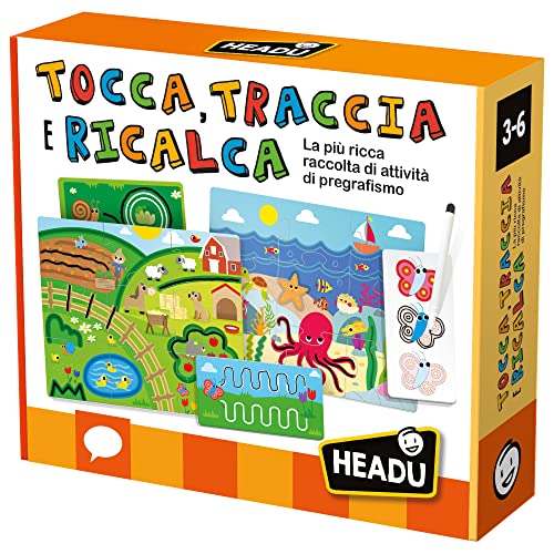 Headu Tocca Traccia E Ricalca Montessori La Più Ricca Raccolta Di Attività Di Pregrafismo It55157 Gioco Educativo Per Bambini 3-6 Anni Made In Italy