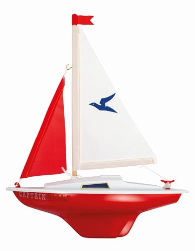 Günther Flugspiele 1829 - Barca A Vela Capitan Uncino, Piccolo Gommone A Vela Per Giocare, Di Ottima Qualità, Pronto Per La Navigazione, Circa 24 X 32