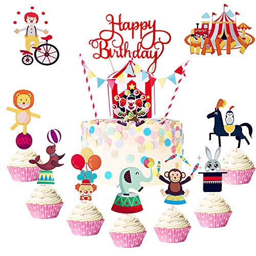 Jevenis Circo Cupcake Topper Circo Cake Topper Circo Compleanno Decorazioni Circo Vintage Decorazioni Circo Baby Shower