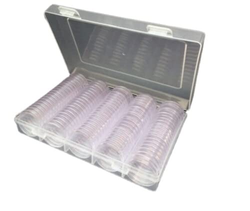 Mhlkgnw 100Pcs Capsule In Materiale Trasparente Per Monete Da 2 Euro 27Mm Con Scatola
