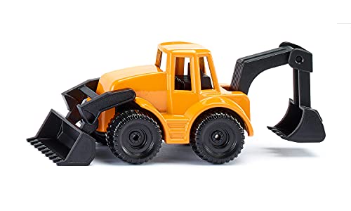 Siku 1103, Cargadora Retroexcavadora, Metallo E Plastica, Giallo E Nero, Parti Mobili
