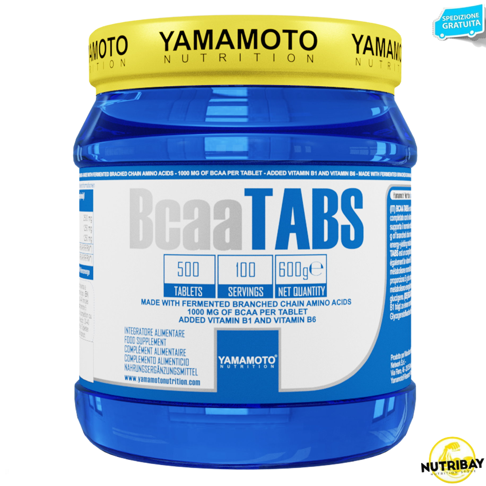 Bcaa TABS YAMAMOTO NUTRITION Aminoacidi Ramificati  500 compresse 100 dosi