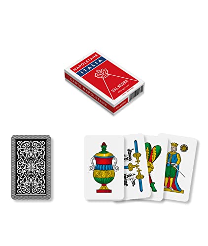 Dal Negro 10071 - Napoletane Italia Carte Da Gioco Regionali, Astuccio Rosso, Dai 3 Anni In Su