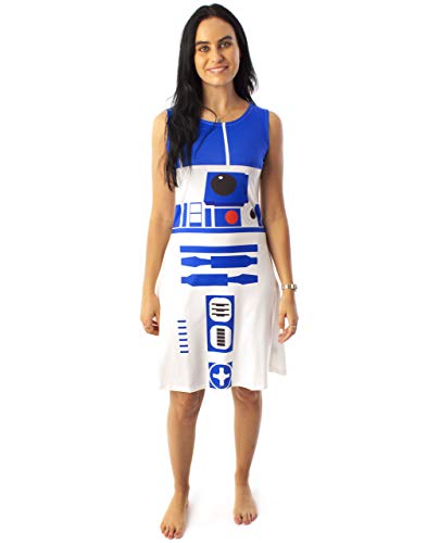 Star Wars R2D2 Costume Dress Donna Cosplay Droid Abbigliamento Bianco Da Donna Xl
