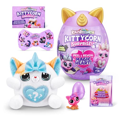 Rainbocorns Kittycorn Surprise Series 7, Exotic Cat - Collectible Plush - 10 Surprises To Unbox, Peel And Reveal Heart, Stickers, Ages 3+ (Exotic Cat)