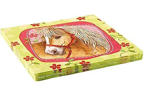 Servietten: Pferde-Motiv, 33 X 33 Cm, 20 Stück