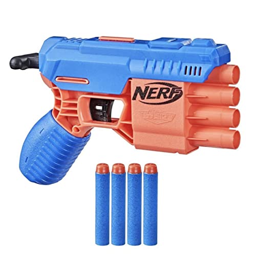 Nerf Alpha Strike, Blaster Claw Qs-4 E 4 Dardi Originali Nerf Elite In Gommapiuma, Blaster A 4 Dardi, Semplici Da Caricare, Armare E Lanciare