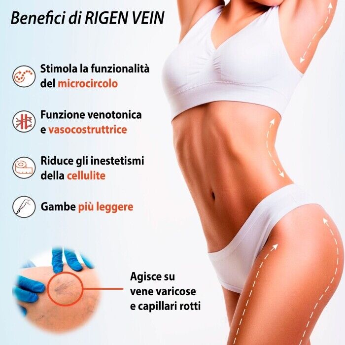 Rigen-Vein Azione Capillare-Protettrice e Antinfiammatoria, Spedizione gratuita