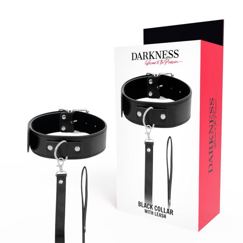 DARKNESS - COLLARE CON GUINZAGLIO PADDED LOCKING POSTURE COLLAR