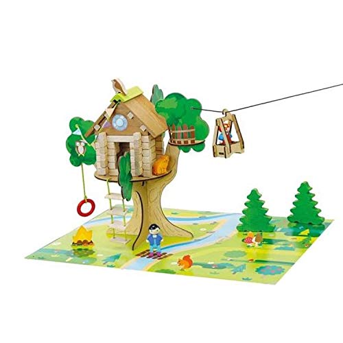 Jeujura-La Cabane Perchée Et Sa Tyrolienne-70 Pièces Accessori Per Bambole, Multicolore, J8220