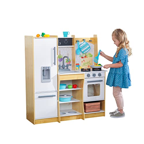Kidkraft Cucina Giocattolo In Legno Fresh Harvest Per Bambini Con Accessori Per Pentole E Cibo Giocattolo, Giochi Per Bambini 3+ Anni, 10065