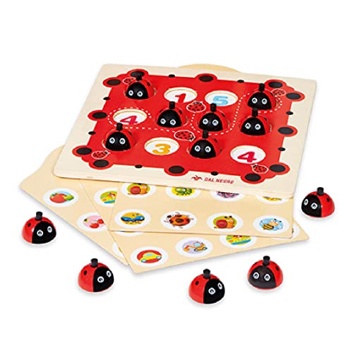 Dal Negro - Ladybugs Memo, Gioco Classico Memory In Legno, Adatto Per Bambini Dai 4 Anni In Su.