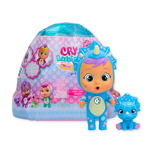 Cry Babies Magic Tears Icy World Dinos, Bambola Dinosauro A Sorpresa Da Collezione Che Piange Lacrime Vere E Ha Il Suo Cucciolo Di Dinosauro, Giocatto