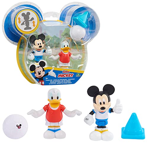 Topolino - Coppia Di Mini Personaggi, Topolino E Paperino Calciatori 8Cm, Articolati Con 4 Punti Di Articolazione, Collezionali Tutti, Per Bambini A P