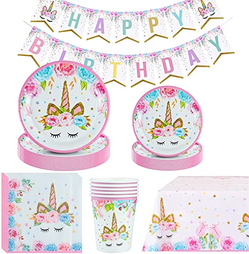 Vhimasa Stoviglie Compleanno Kit Serve 16 Ospiti Set Di Articoli Per Feste Per Bambini Festa Di Compleanno